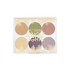 FLOWER BEAUTY By Drew Barrymore Jungle Lights Eyeshadow Palette - Blendable + Creamy Powder - Buildable - No Fall-Out - Six Shades (Jungle Lights)