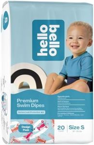 Hello Bello Premium Swim Diapers - Size S (16-28 lbs), Cute Extra-Bright Lobster Designs, 20 Count Jumbo Pack