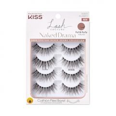 KISS Lash Couture Naked Drama False Eyelashes, 'Cruise', 16 mm, Includes 4 Pairs Of Lashes, Contact Lens Friendly, Easy to Apply, Reusable Strip Lashes