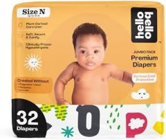 Hello Bello Premium Baby Diapers Size Newborn I 32 Count of Disposable, Extra-Absorbent, Hypoallergenic Baby Diapers with Snug and Comfort Fit I Alphabet Soup