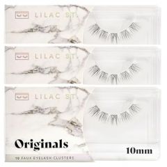 Lilac St - Originals Natural Faux Eyelash Clusters (14mm, 3 Pack) - Natural Look - DIY Lash Extension Wisps - Lightweight & Lifelike - Lasts 10 Days - Cruelty Free, Vegan, Women Founded - 30 Lashes