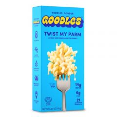 Goodles Twist My Parm Asiago and Parmesan with Spirals - Nutrient Packed with Real Cheese, Fiber, Protein, Prebiotics, Plants, & Vegetables | Non-GMO, Organic Ingredients [Twist My Parm, 6 oz. 1 Pack]