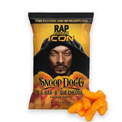 Rap Snacks Snoop Dogg Cheddar BBQ Puffs 2.5 Oz Bags - Pack of 6