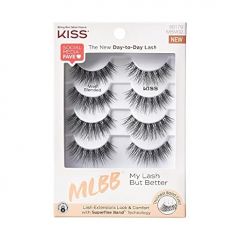 KISS My Lash But Better False Eyelashes, 'Well Blended', 16 mm, Includes 4 Pairs Of Lashes, Contact Lens Friendly, Easy to Apply, Reusable Strip Lashes