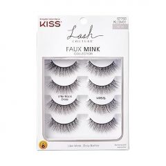 KISS Lash Couture False Eyelashes, 'Little Black Dress', 12 mm, Includes 4 Pairs Of Lashes, Contact Lens Friendly, Easy to Apply, Reusable Strip Lashes