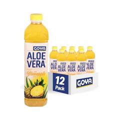 Goya Foods Aloe Vera Drink With Pineapple Flavor, 50.8 Fl Oz (Pack of 12)