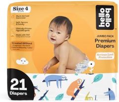 Hello Bello Premium Baby Diapers Size 4 I 21 Count of Disposeable, Extra-Absorbent, Hypoallergenic Baby Diapers with Snug and Comfort Fit I Sleepy Sloth