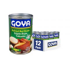 Goya Foods Refried Red Beans (Frijoles Rojos Volteados), 16-Ounce (Pack of 12)