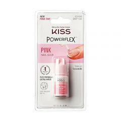 KISS PowerFlex Pink Nail Glue for Press On Nails, Ultra Hold Flex Formula Nail Adhesive, Includes One Bottle 3g (0.10 oz.) with Twist-Off Cap & Nozzle Tip Squeeze Applicator