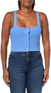 florence by mills Women's Bright Side Button-up Knit Cropped Tank