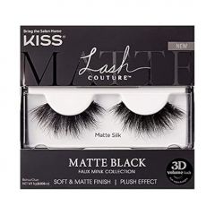 KISS Lash Couture Faux Mink 3D Matte False Eyelashes, 'Matte Silk', 14 mm, Includes 1 Pair Of Lash, Contact Lens Friendly, Easy to Apply, Reusable Strip Lashes