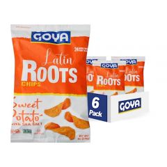 Goya Foods Latin Roots Chips, Sweet Potato with Sea Salt, Kosher, Gluten Free & Non-GMO, 6 Ounce (Pack of 6)