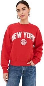 Good American Women's Brushed Fleece Crew Sweatshirt New York