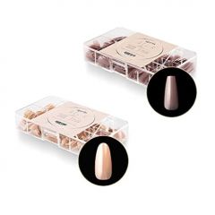 Apres Nail Neutrals Gel-X Mia Natural Coffin Short & Alex Natural Round Short Box of Tips Bundle | Includes 300 Gel-X Tips | Premium Quality | 11 Sizes 00-9