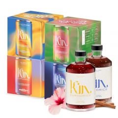 Full Kin Kit by Kin Euphorics, Non Alcoholic Spirits, Nootropic, Botanical, Adaptogen Drinks, 16 8 Fl Oz Cans (Kin Spritz, Lightwave), 2 16.9 Fl Oz Bottles (High Rhode, Dream Light)