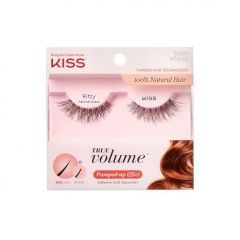 KISS True Volume False Eyelashes, Ritzy', 14 mm, 100% Natural Hair, Tapered End Technology, Contact Lens Friendly, Easy to Apply, Includes 1 Pair Reusable Strip Lashes