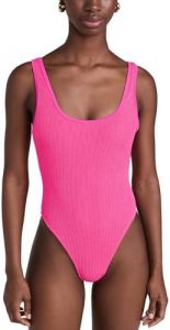 Good American Women's Square Neck High Leg One Piece