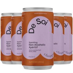 De Soi Champignon Dreams Non-Alcoholic Apertif by Katy Perry - Sparkling Adap-togen Beverage with Reishi Mushroom, Natural Botanics | Vegan & Gluten-Free | 5-PACK (8 Fl Oz Cans)