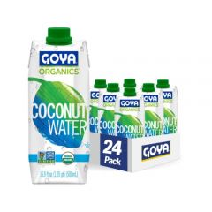 Goya Foods Organic Coconut Water, 100% Pure, 16.9 Fl Oz (Pack of 24)