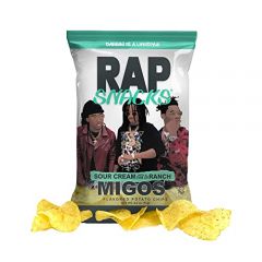 Rap Snacks Migos Sour Cream with a Dab of Ranch Potato Chips 2.5 Oz Bags - Pack of 12