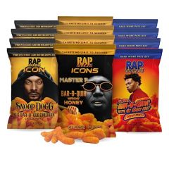 Rap Snacks Lil Baby, and Master P Cheddar BBQ, BBQ Honey Heat, and Honey BBQ Puffs Variety - Pack of 12