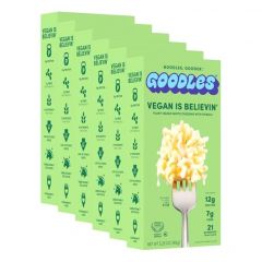 Goodles Vegan Is Believin’ Mac & Cheese 6-Pack, 5.25oz - 12g Protein, 7g Fiber with Prebiotics, 21 Nutrients - Kosher Certified | Clean Label Certified