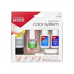 KISS Salon Dip Color System Dip Powder Nail Kit, 'All Hail', No UV Light Needed, Includes 7g Base Gel, 7g Top Gel, 7.5ml Activator, 9g Dip Powder, 7.5ml Brush Softener