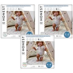 The Honest Company Clean Conscious Training Pants | Plant-Based, Sustainable Diapers | Let's Color + See Me Rollin' | Size 3T/4T (32-40 lbs), 57 Count