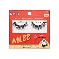 KISS My Lash But Bolder, False Eyelashes, 'Big Personality', 14 mm, Includes 1 Pair, Contact Lens Friendly, Easy to Apply, Reusable Strip Lashes, Glue-On