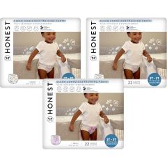 The Honest Company Clean Conscious Training Pants | Plant-Based, Sustainable Diapers | Magical Moments + Butterfly Kisses | Size 2T/3T (up to 34 lbs), 66 Count