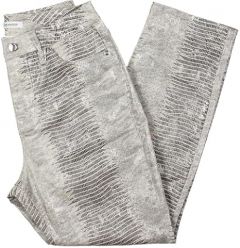 Good American Womens Snake Print Cotton Straight Leg Jeans