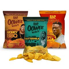 Rap Snacks Lil Durk, Master P and Boosie Honey BBQ, Buttermilk Ranch and Louisiana Heat Wavy Chip Variety-Pack of 6