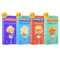 Goodles Mac & Cheese Assortment 12 Pack, 6oz - 14g Protein, 6g Fiber with Prebiotics, 21 Nutrients and Made w/REAL Cheese! | Clean Label Certified