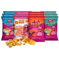 Rap Snacks Nicki Minaj Sour Cream and Truffle, Honey BBQ Truffle, and Salt and Vinegar Truffle Chips and Popcorn Variety - Pack of 12