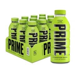 PRIME Hydration LEMON LIME | Sports Drinks | Electrolyte Enhanced for Ultimate Hydration | 250mg BCAAs | B Vitamins | Antioxidants | 2g Of Sugar | 16.9 Fluid Ounce | 12 Pack