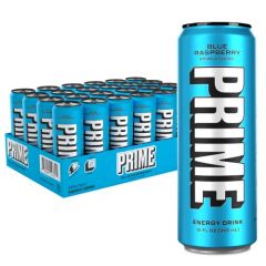 PRIME Energy BLUE RASPBERRY | Zero Sugar Energy Drink | Preworkout Energy | 200mg Caffeine with 355mg of Electrolytes and Coconut Water for Hydration| Vegan | Gluten Free |12 Fluid Ounce | 24 Pack