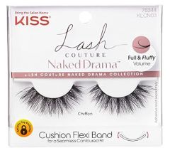 KISS Lash Couture Naked Drama False Eyelashes, 'Chiffon', Cushion Flexi Band, Contact Lens Friendly, Easy to Apply, Reusable Strip Lashes, Includes 1 Pair of Fake Lashes