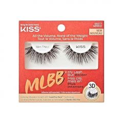 KISS My Lash But Bolder, False Eyelashes, 'Slim Thicc', 16 mm, Includes 1 Pair, Contact Lens Friendly, Easy to Apply, Reusable Strip Lashes, Glue On Lashes