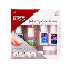 KISS Salon Dip Color System Dip Powder Nail Kit, 'Liaison', No UV Light Needed, Includes 7g Base Gel, 7g Top Gel, 7.5ml Activator, 9g Dip Powder, 7.5ml Brush Softener