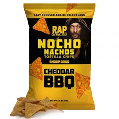 Rap Snacks Snoop Dogg Cheddar BBQ Nocho Nachos Tortilla Chips 2.5 Oz Bags - Pack of 6