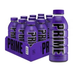 PRIME Hydration GRAPE | Sports Drinks | Electrolyte Enhanced for Ultimate Hydration | 250mg BCAAs | B Vitamins | Antioxidants | 2g Of Sugar | 16.9 Fluid Ounce | 12 Pack