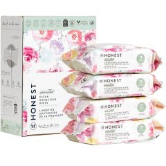 The Honest Company Clean Conscious Unscented Wipes | Over 99% Water, Compostable, Plant-Based, Baby Wipes | Hypoallergenic for Sensitive Skin, EWG Verified | Rose Blossom, 288 Count