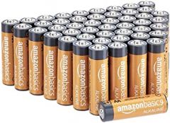 Amazon Basics 48 Pack AA High-Performance Alkaline Batteries, 10-Year Shelf Life, Easy to Open Value Pack