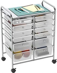 Simple Houseware Utility Cart with 12 Drawers Rolling Storage Art Craft Organizer on Wheels