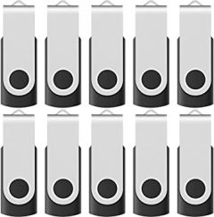 10 X Enfain 8GB USB 2.0 Flash Thumb Memory Stick Zip Pen Drive Black, Ideal for Delivering Marketing presentations, Promotional giveaways, catalogs, Software Distribution, Music, Video