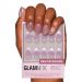 Glamnetic Press On Nails - Baby Blues | Short Almond, Pastel Blue Nails with a Mesmerizing Metallic Finish | 15 Sizes - 30 Nail Kit with Glue