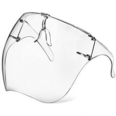 Face Shield with Glasses 4 Pack，Anti-Fog Clear Face Mask Shield Ultra Clear Reusable Protective Plastic Face Shield Mask Droplet Splash Guard for Women Men Kids