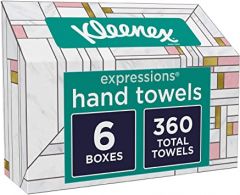 Kleenex Hand Towels, Disposable Hand Paper Towels, 60 Towels per Box, 360 Towels Total per Box