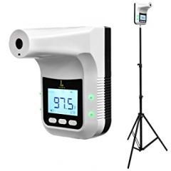 LETUSTO Wall-Mounted Infrared Thermometer, Non-Contact Instant LED Display for Alarm When Fever is Detected (with Stand)