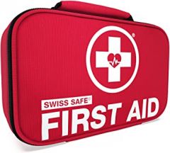 Swiss Safe 2-in-1 First Aid Kit (120 Piece) + Bonus 32-Piece Mini First Aid Kit: Compact, Lightweight for Emergencies at Home, Outdoors, Car, Camping, Workplace, Hiking & Survival